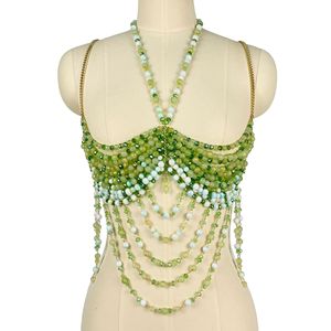 Cadena corporal de cuentas con gemas para mujer, estilo sexy, accesorio de <span class=keywords><strong>moda</strong></span> que realza la figura, top tubo calado, 2005 - Product Image 5