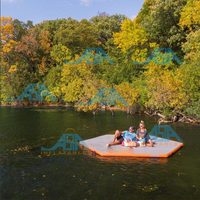 Plataforma Flotante Redonda de Agua Inflable Económica para 7 Personas, Estilo Clásico