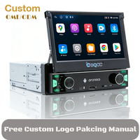 Autoradio Android BQCC Single Din avec écran tactile rétractable de 7 pouces, Carplay, FM AM RDS, 4/64 Go, lecteur de tableau de bord pour véhicule, 1 an
