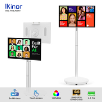 Televisor Inteligente de 32 Pulgadas con Ruedas, CPU Android de 8 Núcleos, Control Remoto, Pantalla Táctil, Batería, Cámara de 13MP, Televisor Portátil