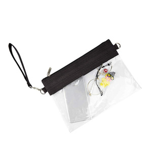 Bolso de mano de moda con diseño de patchwork de PVC, neceser transparente con correa para el hombro, bolsa de almacenamiento de cosméticos - Product Image 4