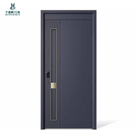 Porte d'entrée en aluminium moulé, étanche, à motif personnalisé, pour la construction de villas résidentielles et d'immeubles d'appartements à Singapour