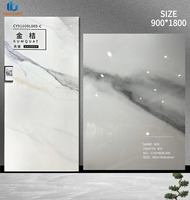 Prix Usine 900x1800mm Dalle de Pierre Frittée Polie Pleine Masse Aspect Marbre Blanc Doré Gris 9mm pour Salon et Aménagement Paysager