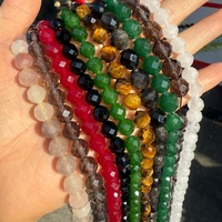 HUI RUI Pierre précieuse naturelle Œil de tigre Rubis Onyx Pierre 8mm 10mm Perles coupées en vrac pour la fabrication de bijoux