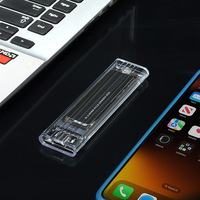 Boîtier de disque dur portable M2 10 Gbps NVME NGFF - Boîtier de disque dur externe transparent en PC pour SSD M2