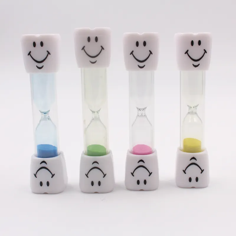 new New new 1 2 3 4 5 minutes plastic smiley face teeth shape dental hourglass sand timer for kids Wholesale Cheap