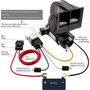 Klakson mobil 12V /24 V grosir klakson mulut persegi <span class=keywords><strong>Alarm</strong></span> sepeda motor mobil siput dengan kabel - Product Image 5