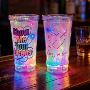 16oz Durable <b>Double</b> <b>Wall</b> PP Tumbler with Light-up Feature Lid & Straw Eco-Friendly & Food Safe Reusable for Events Made Zhejiang - Product Image 4