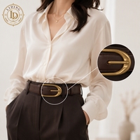 Damen D-Form Hufeisen-Gürtelschnalle Gebürstetes Gold Zinklegierung D-Ring Mode Taillengürtel 39mm 33mm Großhandel