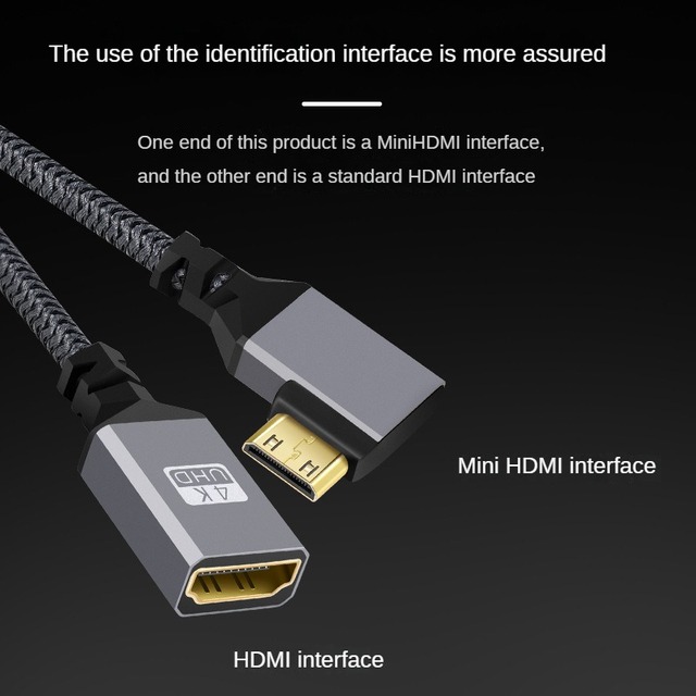 4K UHD Mini  to  Female Adapter Cable 24K Gold Plated Works with Cameras Camcorders Tablets Laptops