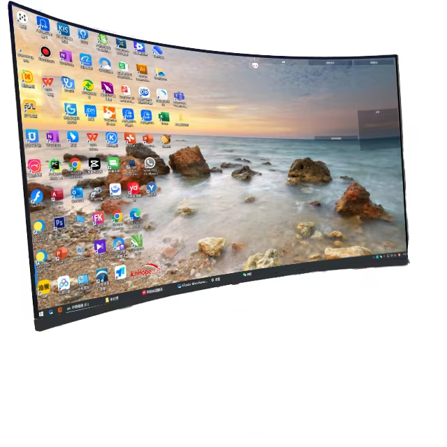 RU Anti-Blue Light LED Display 34-Inch 4K 165 Hz Curved Monitor for PC for Retail Store Elevator Wayfinding