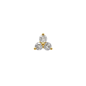 Orecchini a Perno Dorati E3927 con Diamanti Taglio Brillante Rotondo, Montatura a Griffe, Forma a Fiore, Classici Unisex per Uso Quotidiano - Product Image 1