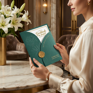 Invitation de <span class=keywords><strong>mariage</strong></span> de luxe élégante et personnalisée, couleur sur mesure, avec estampage et gaufrage, enveloppe incluse, support petite quantité, prix usine - Product Image 1