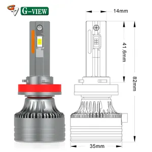 Gview OEM ODM Super Bright Green Yellow fendinebbia lampadina H4 H7 Led H7 H4 H1 H3 9005 9006 H11 H4 H7 Auto Car K1 CSP LED