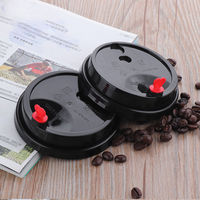 Couvercles de gobelets en papier PP recyclables de 90mm de diamètre, noir/blanc/transparent, couvercles de gobelets en plastique pour le café et le thé, vente en gros