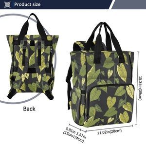 <b>Large</b> <b>Capacity</b> Outdoor Hawaiian Kalo Print Custom Design Portable Durable Baby Diaper Tote Mommy <b>Backpack</b> for Travel - Product Image 3