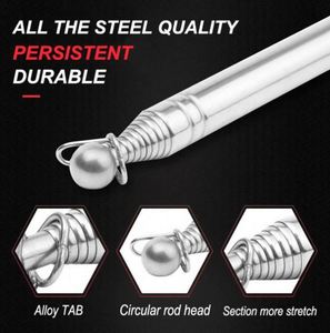 Bâton télescopique réglable en acier inoxydable de 1,2 m, 1,5 m, 2 m, écologique, pour guide touristique, drapeau ou pointeur de professeur rétractable - Product Image 3