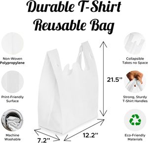 Bolsas de Compras de Tela No Tejida Ecológicas Personalizadas con Impresión, Bolsas de Embalaje Reutilizables, Bolsa de Camiseta de Agradecimiento - Product Image 2