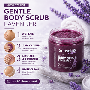 Gommage corporel éclaircissant à la lavande, marque privée, exfoliant doux, unisexe, blanchissant, pour le <span class=keywords><strong>bain</strong></span>, OEM ODM, logo personnalisé - Product Image 6