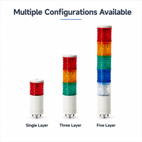 Tour de signalisation LED empilable Qlight série ST45ML-BZ-3-24-RAG pour avertissement industriel et indication de l'état des machines