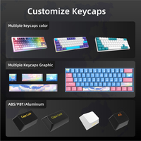 Clavier mécanique 65 % personnalisable avec disposition arabe, espagnole, russe, hot-swap, 68 touches, RGB, filaire
