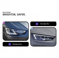 Phare LED pour Audi B9 2017-2019 A4L, mise à niveau haut de gamme, 6000K, DRL LED, lentille de projecteur, boîtier noir