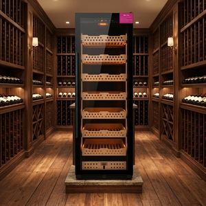 Vitrine à cigares NE-154-12, humidor commercial avec contrôle de la température et de l'humidité, armoire à cigares pour boutique de tabac avec éclairage LED - Product Image 4