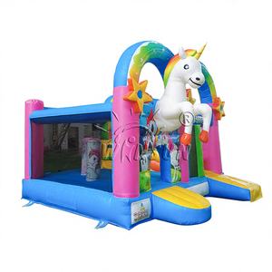 Château gonflable combiné licorne WINSUN, trampoline, ignifuge et imperméable, PVC, taille personnalisée - Product Image 1