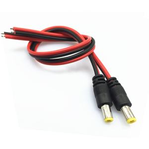 สายไฟพีวีซีทองแดงอุตสาหกรรมแบบกำหนดเอง DC-003 พร้อมขั้วต่อไฟฟ้า DC ขนาด 5.5 มม.*2.1 มม. แบบตัวผู้และตัวเมีย สายเปลือย 26AWG - Product Image 1