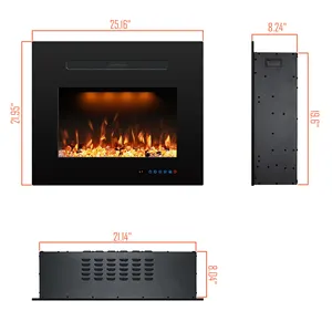 Benrocks 22 Inches Electric Fireplace Insert with LED Light Orange Blue and Orange Blue Mixed Flame Colors Decorative Fireplace