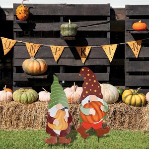 ZY Brand Vintage <strong>Outdoor</strong> 2 Pack 25" Decorative <strong>Garden</strong> Stakes with Gnomes Pumpkin for Fall Decor Yard <strong>Signs</strong> for <strong>Garden</strong> - Product Image 5
