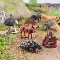 Yxs simule des mini modèles d'animaux africains autruche sauvage buffle gnou hyène babouin phacochère jouet
