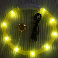 Collier lumineux pour chat, rechargeable par USB, en silicone, lumineux, LED, étanche, accessoires de sécurité nocturne