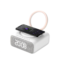 Bedlamp met Bluetooth-speaker, digitale wekker, draadloze oplader, FM-radio, BT-speaker en therapielamp