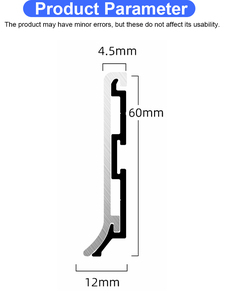Plinthe décorative DAFUXIN en aluminium sur mesure 20 cm, motif bois, installation facile, écologique, durable, garantie 5 ans - Product Image 2