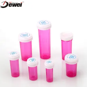 PP Reversible Caps Plastic Medicine Pre script ion Vials Behälter Wimpern verpackung Pillen flasche mit kinder sicherer Kappe