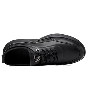 Chaussures de sport décontractées montantes pour hommes, élégantes et polyvalentes, toutes saisons, en cuir de vachette pleine fleur avec semelle en caoutchouc, style marche tendance - Product Image 5
