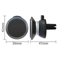 Support de téléphone magnétique en alliage d'aluminium noir pour voiture, fixation sur grille d'aération, pour agent de dropshipping