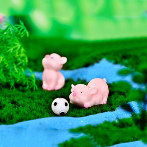 ตุ๊กตาหมูเรซิ่นการ์ตูนขนาดเล็ก ของตกแต่งภูมิทัศน์ ของประดับตกแต่งรูปหมูน่ารักจิ๋ว ของตกแต่ง DIY - Product Image 6