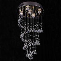 Lustre moderne de luxe en cristal LED 3000/4000/6000K pour hall d'entrée, double salon, restaurant et projets hôteliers