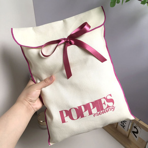 Eco-friendly Durable Custom Logo <b>Printing</b> Large Cotton Twill Envelope Bag Makeup Gift Clothes Packaging Cotton Dust Pouch - Product Image 5
