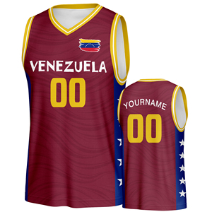 Uniforme de <span class=keywords><strong>Baloncesto</strong></span> Rojo Personalizado de Alta Calidad, Logotipo y Nombre Impresos por Transferencia de Calor, Absorbe la Humedad, Transpirable, 100% - Product Image 1