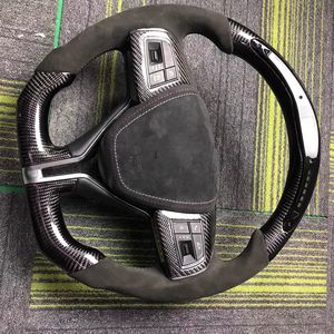 Volant de course LED pour Maserati Ghibli en fibre de carbone avec poignée en daim noir, kit de mise à niveau du volant de voiture de performance - Product Image 6