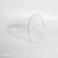 Couvercle plat en forme de dôme, gobelets en plastique jetables, fabriqué en usine chinoise avec couvercle, 12oz, 200 pièces