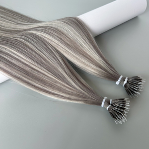 Nano Tip Extensions de <span class=keywords><strong>Cheveux</strong></span> Européennes Super Double Dessiné Balayage <span class=keywords><strong>Blond</strong></span> Clair Dimensionnel Mélange Couleur Prêt Stock - Product Image 2