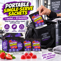 Complément Alimentaire Gommes Protéinées OEM ODM avec Sachets Portables pour un Soutien Quotidien en Protéines – Boîte de 6 Sachets