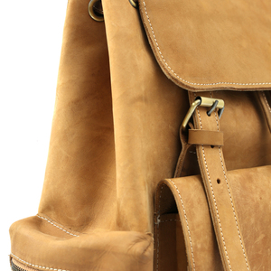Genuine Leather Backpack Travel School University <b>Bag</b> with muli-pockets Durable for men and women - Product Image 4