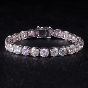 Moissanite tennis bracelet 925 <b>silver</b> plated 14k gold 3-6.5mm D Color VVS1 Round Cut bracelets <b>for</b> women <b>Men</b> Gift - Product Image 2