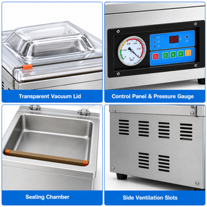 Máquina de Envasado al Vacío Comercial de Sobremesa, Sellado de 360 mm, Selladora al Vacío de Alimentos de 370 W para Restaurantes, Carnes y Mariscos - Product Image 4