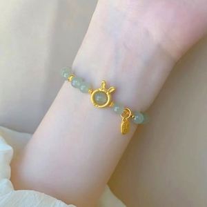 Fashion Imitation Green Jade <b>Bracelet</b> for Women Natural Crystal Gemstone <b>Beads</b> <b>Gold</b> Rabbit Vintage Agate <b>Bracelet</b> - Product Image 2